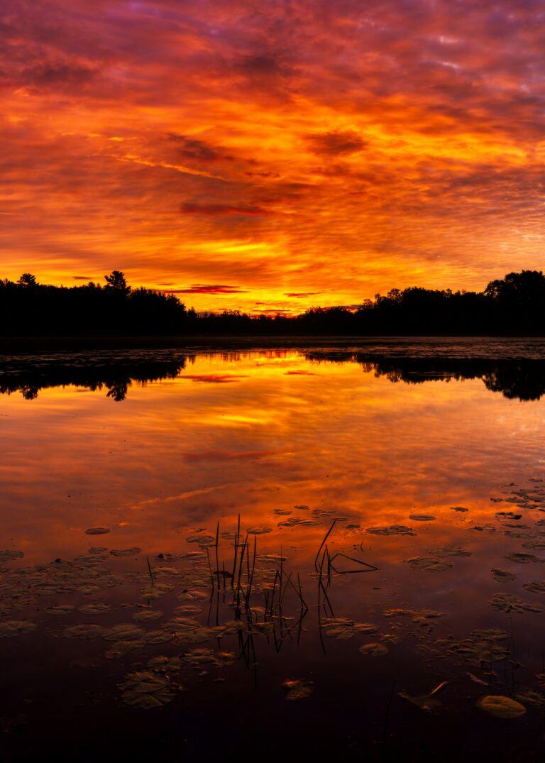 Sunset over lake how gratitude empowers