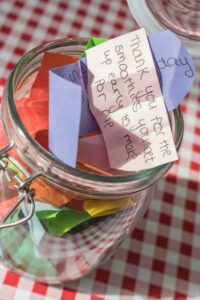jar with thank you notes