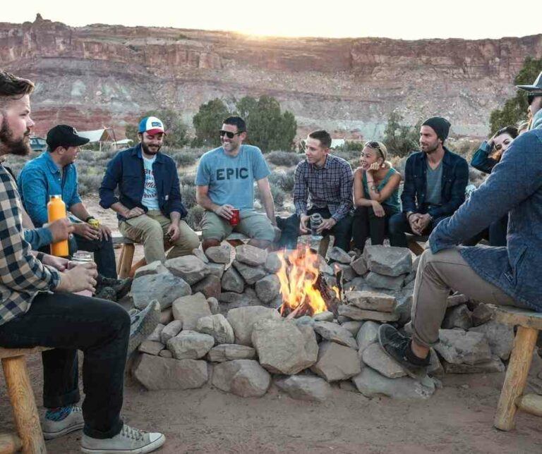 young people sitting around a campfireporn and mental health