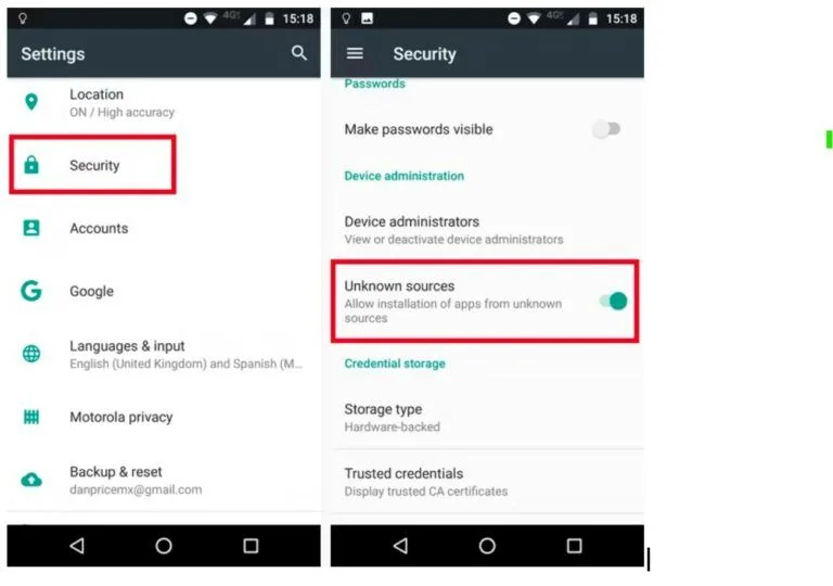 sideload apps on Android