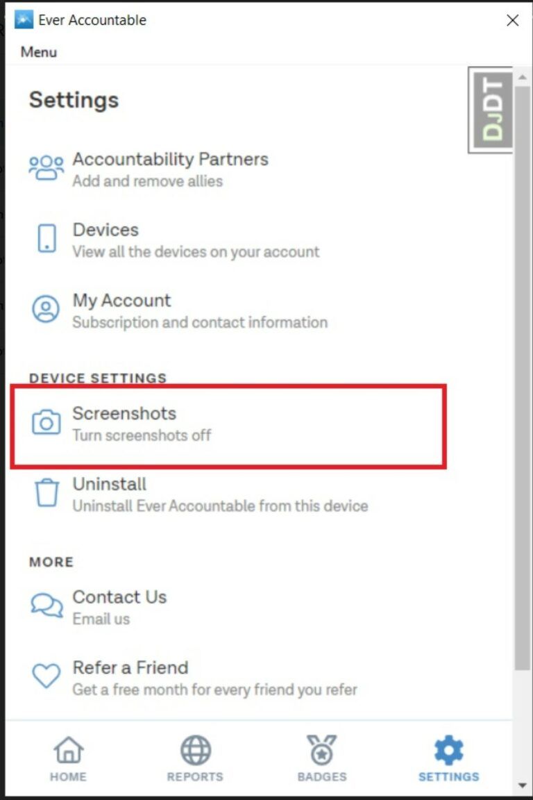 Using Ever Accountable on your Windows computer screenshots