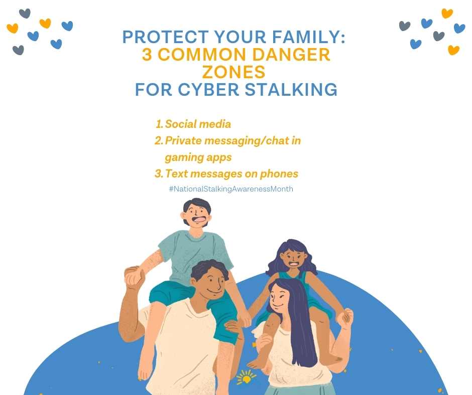 3 common dangers for cyberstalking infographic