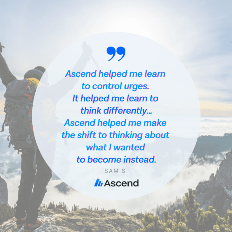 guy on top of mountain customer quote Ascend online porn recovery program